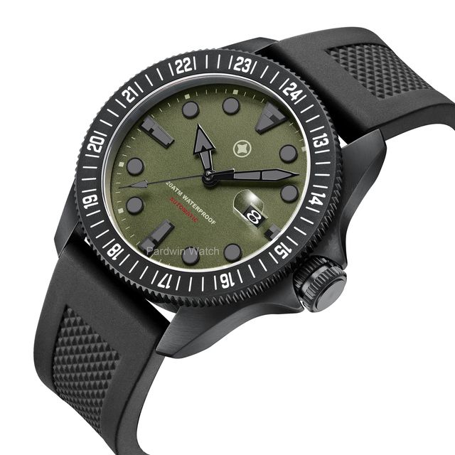 Automatic Stainless Steel Case PVD Black Mechanical Movement Men's Sport Watch with Luminous Pointer Dial Limited Edition