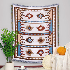 Manta Personalizable <span class=keywords><strong>de</strong></span> Estilo Europeo y Americano, Tejida en Poliéster y Algodón con Doble Jacquard y Letra F, Portátil y Usable - Product Image 1