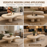 Table basse en forme de nuage arrondie avec un profil bas et une base cylindrique pour la maison, l'hôtel, le salon et la zone de réception