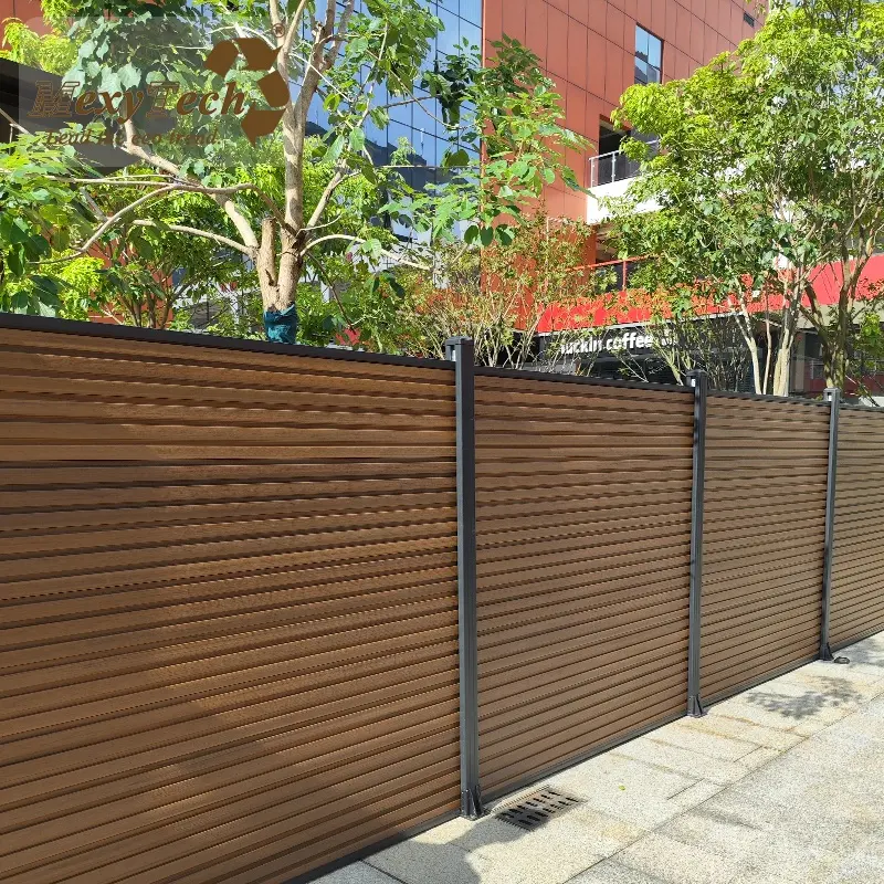 Paneles de cercado compuesto de plástico y madera, impermeable, para jardín, material usado, para privacidad al aire libre, wpc, venta al por mayor