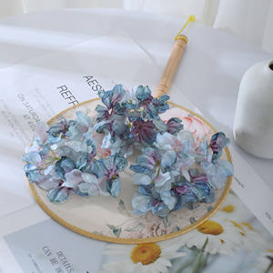 Fleur d'hortensia en soie à bord brûlé, artisanat DIY, accessoires pour cheveux faits à la main, assorti au Hanfu, décoration de la maison, mariage - Product Image 2