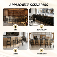 Chaise haute de style classique pour événements de mariage, tabouret de bar en métal doré, chaise haute de comptoir moderne, chaise Chiavari pour bar