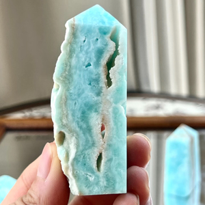 Obelisco de Hemimorfita Azul Natural al por Mayor, Geoda Druzy en Forma de Torre, Varita de Cristal para Sanación Energética, Feng Shui, Meditación y Decoración del Hogar - Product Image 2
