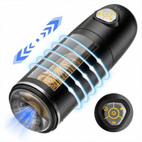 Masturbateur masculin rotatif à 10 fréquences réglables, lumière multicolore, rechargeable par USB, étanche, rétractable et chauffant