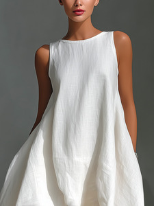 Nuevos Vestidos de Verano para <span class=keywords><strong>Mujer</strong></span> al por Mayor, sin Mangas, Asimétricos, de Corte Alto-Bajo, Ajuste Fluido, Tallas S-2XL, Textura Mate Refinada, Estilo Resort y Social - Product Image 5