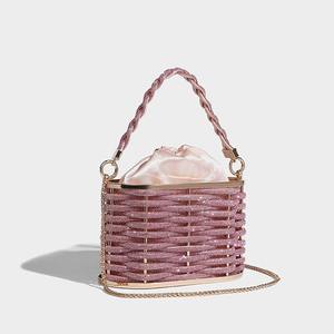 Party fashion item <b>gold</b> drawstring braided <b>bag</b> - Product Image 6