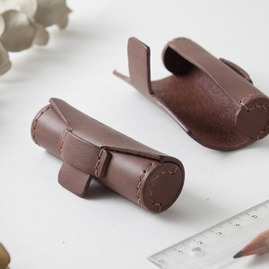 Cross-border spot leather stamp storage sleeve, cylindrical 3D gift storage <b>bag</b>, <b>mini</b> portable lipstick case - Product Image 2