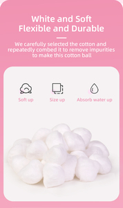 ลูกบอลทำความสะอาดผ้าฝ้ายสำหรับทำจากขนสัตว์ฝ้ายทางการแพทย์ขนาดแตกต่างกันโลโก้แบบกำหนดเอง - Product Image 4
