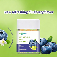 Gummies de mélatonine 5mg à marque privée OEM, enrichies en vitamine B6, pour un sommeil réparateur, saveur naturelle de myrtille, véganes, faibles en sucre, pour adultes