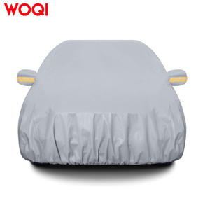 Funda para coche Woqi para coches compactos, color plateado, impermeable, protección UV, transpirable, tela de tres capas, uso interior y exterior - Product Image 3