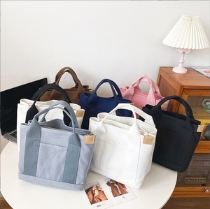 Sac fourre-tout minimaliste en toile avec séparateur intérieur, sac à bandoulière structuré et robuste, poche avant, plusieurs couleurs - Product Image 2
