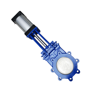 Válvula de cuchilla elevadora neumática con brida de acero al carbono PZ673X-10C personalizada de alta calidad - Product Image 3