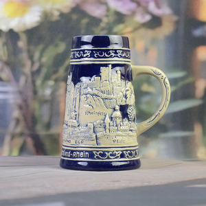 Jarra de Cerveza de Cerámica con Relieve 3D del Río Rin y Paisaje Urbano, Alemania, Rudesheim, Colonia - Product Image 4