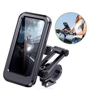 Protection complète support de téléphone de vélo réglable en alliage d'aluminium 360 serrure de sécurité rotative scooter vélo moto support de téléphone