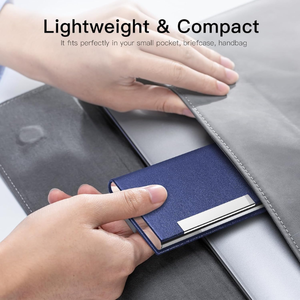 Porte-cartes de visite portable Logo personnalisé en cuir PU avec porte-cartes de visite en acier inoxydable accepte les commandes personnalisées - Product Image 6