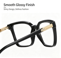 82304 Lunettes de vue carrées TR90 tendance pour femmes, monture à charnière à ressort, verres anti-lumière bleue, monture optique pour ordinateur, logo personnalisé
