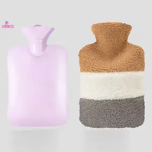 Lesheros 1500ml Water-Filled Hot Water Bag Hand Hot Water Bottle with Warm Knitting Cover