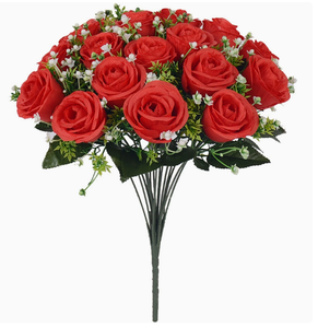 Bouquet di 18 Rose Artificiali in Seta per <span class=keywords><strong>Amanti</strong></span>, Matrimoni, San Valentino, Ringraziamento, Laurea - Product Image 5