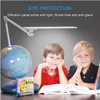Lampe de table à LED moderne et réglable avec bras articulé en métal, protection oculaire, CRI 85 élevé, écologique, flexible, à commande tactile et intensité variable DC