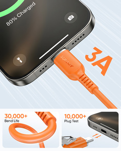 SUNGUY 18W Fast <b>Charging</b> Cable Silicone Phone Charger USB Data Power Cable for Mobile Phone Car Use - Product Image 3
