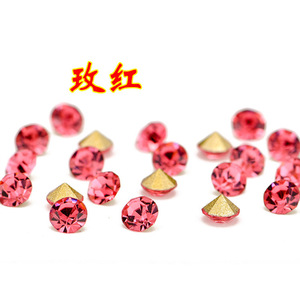 Strass ronds en verre coloré de qualité supérieure, à dos plat, pour décorations d'ongles, autocollants acryliques DIY - Product Image 2