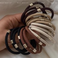 Élastique à cheveux noir en spandex haute élasticité Zunwei pour femmes, style coréen, simple et durable, anneaux pour queue de cheval 5,5 cm