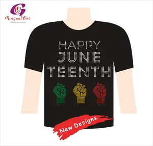 Hitam kustom riwayat Transfer berlian imitasi siap untuk menekan berlian imitasi besi pada Transfer Juneteenth Transfer Transfer Transfer panas