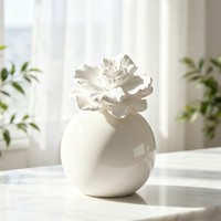Diffuseur de parfum d'ambiance artisanal en porcelaine, motif floral, en céramique, pour huiles essentielles et aromathérapie