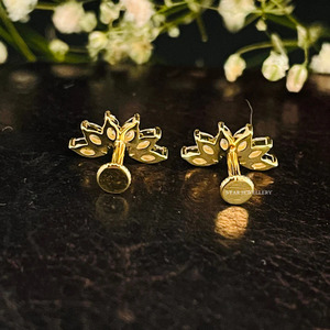 Piercing de diamante natural de 14 quilates de oro macizo, joyería fina. - Product Image 5