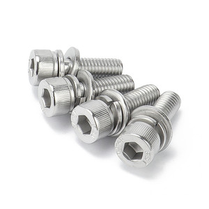 High Quality A2 304 Stainless Steel Hexagon Socket Head Combination <strong>Screws</strong> Various Sizes (M3 M8) Metric Plain 10mm 50mm Sizes - Product Image 6
