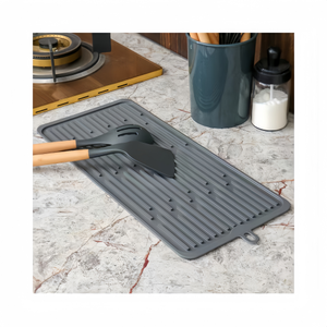 Modern Style and Fashionable Corrugated Pattern With Drain <b>Silicone</b> <b>Pad</b> for Kitchen Supplies Durable <b>Silicone</b> Dish Drainer <b>Pad</b> - Product Image 5
