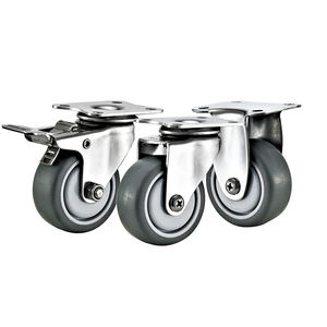 1,5 "2" Edelstahl rollen Kleine <span class=keywords><strong>PU</strong></span> TPR NYLON Massiv stahl Anti statische TPR-Räder Möbel Lenkrad - Product Image 6