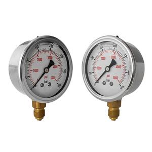 Kinerja stabil 0 hingga 250 bar ujung bawah kuningan vakum 1/4 npt penutup pengukur tekanan psi - Product Image 6