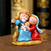 Petite décoration de vacances de bureau en résine écologique personnage de dessin animé transfrontalier combinaison de crèche de naissance accessoires de cadeau de noël