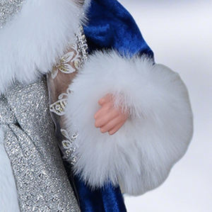 Электрическая плюшевая кукла Снегурочка на батарейках, поющая и танцующая, синяя, музыкальная, для дома, 30/40 см - Product Image 6