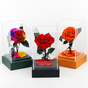 Flor eterna Rosa Acrílico transparente Principito Caja de regalo LED fresco para vacaciones Día DE LA MADRE Año Nuevo Día de San Valentín - Product Image 1