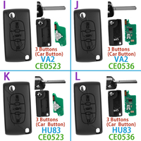 Clé de voiture à distance pour Peugeot 207 307 308 408 pour Citroën C1 C2 C3 C4 C5 Picasso CE0523 ID46 PCF7941 CE0536 PCF7961 433ASK/FSK