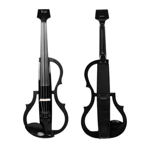 4/4 Violine Full-Size-Set Carbonfaser leise Elektrovjioline Schulter mit Kopfhörern Verbinder Kabel Schulterpolster Violinen-Satz