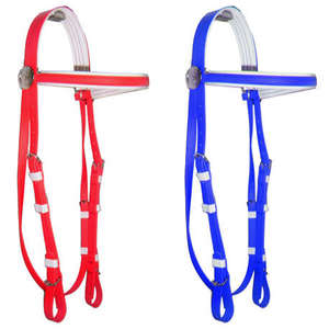 Bridon et harnais en cuir véritable pour cheval, réglables et embossés, équipement équestre - Product Image 2