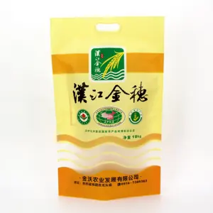 Sacchetto di sacco di riso thai jasmine 10 kg a prova di umidità laminato in plastica personalizzato per uso alimentare con manico