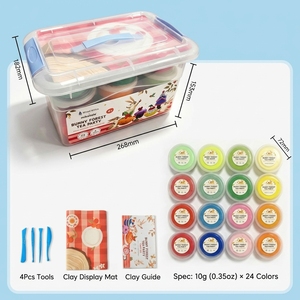 Vente chaude : Ensemble de pâte à modeler <span class=keywords><strong>super</strong></span> légère non toxique en 24 couleurs avec boîte de rangement portable - Product Image 2