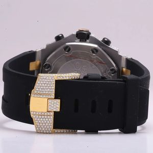 Montre-bracelet pour homme, chronographe analogique à quartz, boîtier rond en acier inoxydable, bracelet en caoutchouc de silicone sportif, modèle BJ-01 - Product Image 5