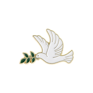 Colombe de la paix branche d'olivier émail broche Animal <span class=keywords><strong>Pigeon</strong></span> monde paix thème métal broche revers Badge bijoux décoration cadeau pour les amis - Product Image 1