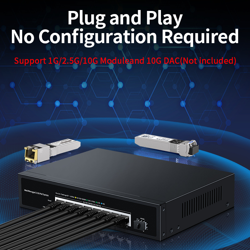 8-port 2.5G Web Managed Poe Switch - HORACO ZX-AFGW-SWTG218ANS-100