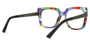 Zeelool แว่นตารุ่น Vooglam สำหรับผู้หญิง,กรอบแว่นตาออปติคอลทรงสี่เหลี่ยมยอดนิยมลายดอกไม้มีสไตล์สำหรับสุภาพสตรี
