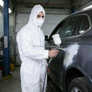 Combinaison jetable non tissée microporeuse pour la peinture, le nettoyage et le laboratoire - Product Image 1