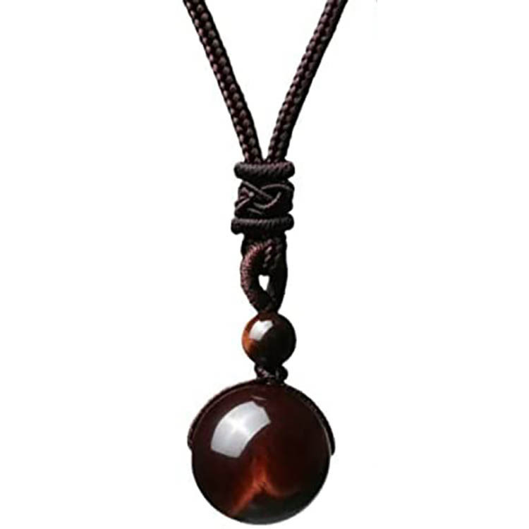 Collana occhio di tigre rossa