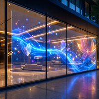 Film LED transparent adhésif pour écran, installation facile sur verre