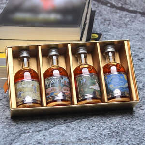 Venta Al Por Mayor De <span class=keywords><strong>50</strong></span> ml 60 ML 100 mL Mini Juego De Frutas Licor Whisky Vodka Botella De Vidrio Cubierta De Aluminio - Product Image 3