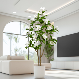 <span class=keywords><strong>Arbre</strong></span> artificiel réaliste de 210 cm de haut, magnolia camélia, bonsaï, pour intérieur/extérieur, mariage, anniversaire, <span class=keywords><strong>en</strong></span> soie, <span class=keywords><strong>en</strong></span> <span class=keywords><strong>pot</strong></span>, pour aménagement paysager - Product Image 4